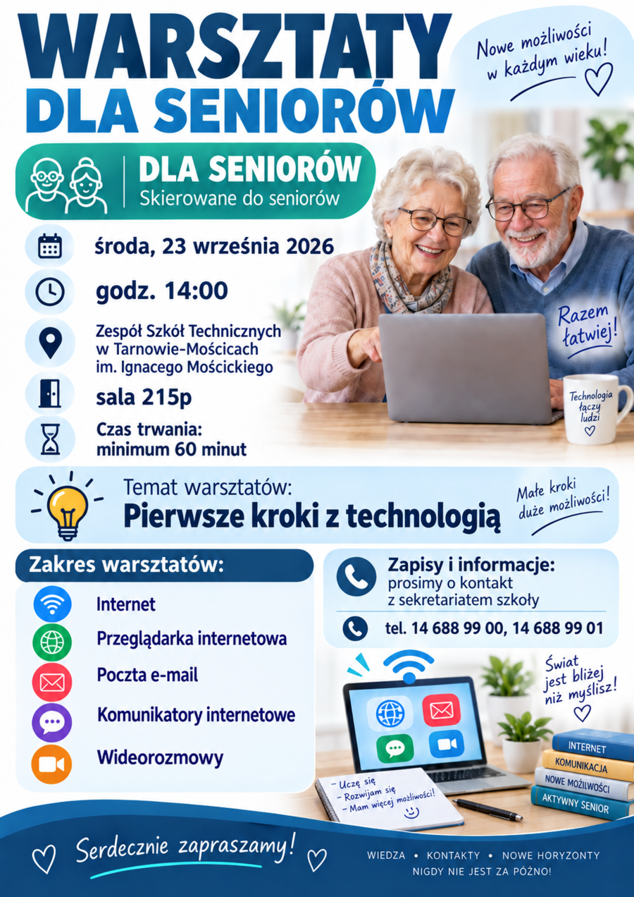 Plakat warsztatów dla seniorów